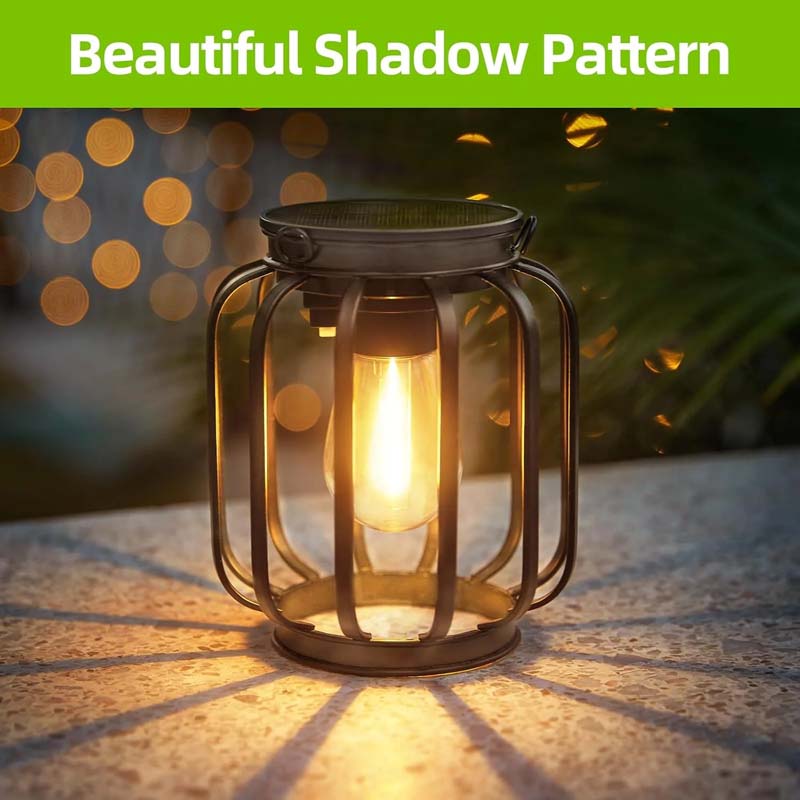 Diigabo 4-Pack Solar Hanging Lanterns Outdoor Metal Waterproof LED Lights with Hook Warm Bright Decorative Lanterns for Yard Garden Patio - Image 6